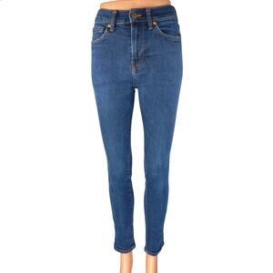 &Denim Women's Blue High Waisted Medium Wash Skinny Denim Jeans Size 29/30
